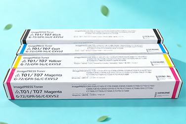 Office copier and toner cartridge arranged for a practical color toner workflow review